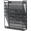 Lorell 5-Pocket Wall File - 5 Pocket(s) - Black - Steel Mesh - 1 Each