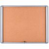 MasterVision Water-Resistant Enclosed Corkboard - 30" Height x 26.50" Width x 0.70" Depth - Light Brown Cork Surface - Water Resistant - Gray Anodized