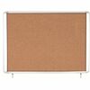 MasterVision Water-Resistant Enclosed Corkboard - 47" Height x 38.30" Width x 0.70" Depth - Light Brown Cork Surface - Water Resistant - Gray Anodized