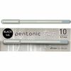 Pentonic Frosted Barrel Ballpoint Pens - Fine Pen Point - 0.7 mm Pen Point Size - Black - Frost, Gray Barrel - 10 / Box