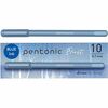 Pentonic Frosted Barrel Ballpoint Pens - Fine Pen Point - 0.7 mm Pen Point Size - Blue - Frost, Blue Barrel - 10 / Box