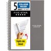 Mead College Ruled Notebook - 5 Subject(s) - 150 Sheets - Spiral - Ruled Margin - AssortedPlastic Cover - Double Sided Sheet, Ink Resistant, Perforate