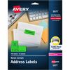 Avery&reg; Shipping Labels - 1" Width x 2 5/8" Length - Permanent Adhesive - Rectangle - Laser - Neon Green - Paper - 30 / Sheet - 25 Total Sheets - 7