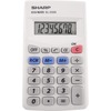 Sharp Calculators EL-233SB 8-Digit Pocket Calculator - Auto Power Off, 3-Key Memory - 8 Digits - LCD - Battery Powered - 0.3" x 2.4" x 4.1" - White - 
