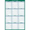 At-A-Glance Reversible Wall Calendar - Yearly - 12 Month - January 2024 - December 2024 - 32" x 48" Sheet Size - Green - Erasable, Laminated, Write on