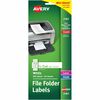 Avery&reg; File Folder Labels - 21/32" Width x 3 7/16" Length - Permanent Adhesive - Rectangle - Laser, Inkjet - White - Paper - 12 / Sheet - 25 Total