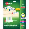 Avery Extra-Large File Folder Labels - 15/16" Width x 28 37/64 ft Length - Permanent Adhesive - Rectangle - Laser, Inkjet - Matte - Blue, Green, Purpl