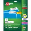 Avery&reg; Extra-Large File Folder Labels - 15/16" Width x 3 7/16" Length - Permanent Adhesive - Rectangle - Laser, Inkjet - White - Paper - 18 / Shee
