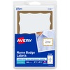 Avery&reg; Border Print or Write Name Tags - 2 11/32" Width x 3 3/8" Length - Removable Adhesive - Rectangle - Laser, Inkjet - White, Gold - Paper - 2