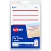 Avery&reg; Permanent File Folder Labels - 11/16" Width x 3 7/16" Length - Permanent Adhesive - Rectangle - Laser, Inkjet - Dark Red - 7 / Sheet - 252 