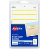Avery&reg; Permanent File Folder Labels - 11/16" Width x 3 7/16" Length - Permanent Adhesive - Rectangle - Laser, Inkjet - Yellow - 7 / Sheet - 252 / 