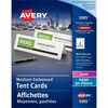 Avery&reg; Printable Embossed Tent Cards - Uncoated - 2-Sided Printing - 97 Brightness2 1/2" x 8 1/2" - 100 / Box - FSC Mix - Perforated, Heat Resista
