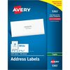 Avery&reg; Copier Address Labels - 1 3/8" Width x 2 13/16" Length - Permanent Adhesive - Rectangle - White - Paper - 24 / Sheet - 100 Total Sheets - 2