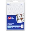 Avery&reg; Removable ID Labels - - Height3/4" Diameter - Removable Adhesive - Circle - Laser, Inkjet - White - 1008 / Pack - Self-adhesive