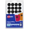 Avery&reg; Color-Coding Labels - - Height3/4" Diameter - Removable Adhesive - Round - Laser, Inkjet - Black - Paper - 28 / Sheet - 1008 / Pack - Self-