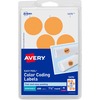 Avery&reg; 1-1/4" Color-Coding Labels - - Height1 1/4" Diameter - Removable Adhesive - Round - Laser - Orange - 12 / Sheet - 400 / Pack