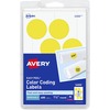 Avery&reg; 1-1/4" Color-Coding Labels - - Height1 1/4" Diameter - Removable Adhesive - Round - Laser - Neon Yellow - 12 / Sheet - 400 / Pack
