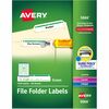 Avery TrueBlock File Folder Labels - 21/32" Width x 3 7/16" Length - Permanent Adhesive - Rectangle - Laser, Inkjet - Matte - Green - Paper - 30 / She