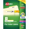 Avery TrueBlock File Folder Labels - 21/32" Width x 3 7/16" Length - Permanent Adhesive - Rectangle - Laser, Inkjet - Matte - Yellow - Paper - 30 / Sh