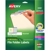 Avery Removable Laser/Inkjet Filing Labels - 21/32" Width x 3 7/16" Length - Removable Adhesive - Rectangle - Laser, Inkjet - Matte - Blue, Green, Red