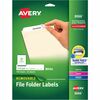 Avery&reg; Removable File Folder Labels - 21/32" Width x 3 7/16" Length - Removable Adhesive - Rectangle - Laser, Inkjet - White - Paper - 30 / Sheet 