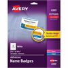 Avery&reg; Adhesive Name Badges - 2 21/64" Width x 3 3/8" Length - Removable Adhesive - Rectangle - Laser, Inkjet - White - Film - 8 / Sheet - 20 Tota