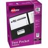 Avery&reg; Letter Pocket Folder - 8 1/2" x 11" - 40 Sheet Capacity - 2 Internal Pocket(s) - Embossed Paper - Black - 25 / Box