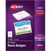 Avery&reg; Pin-Style Name Badges - 100 / Box - Clear, White