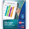 Avery&reg; Index Maker Index Divider - 5 x Divider(s) - 5 - 5 Tab(s)/Set - 8.5" Divider Width x 11" Divider Length - 3 Hole Punched - Clear Plastic Di