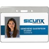 SICURIX Proximity Badge Holder - Support 3.50" x 2.37" Media - Horizontal - Vinyl - 50 / Pack - Clear