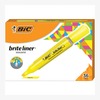 BIC Brite Liner Fluorescent Highlighters - Chisel Marker Point Style - Yellow - 1 Dozen