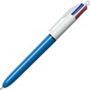 BIC 4-Color Retractable Pen - Medium Pen Point - Refillable - Retractable - Multi, Black, Red, Green - Blue, White Barrel - 1 Each