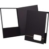 Oxford Executive Letter Recycled Pocket Folder - 1/2" Folder Capacity - 8 1/2" x 11" - 80 Sheet Capacity - 2 Front Pocket(s) - Linen - Black, Gold - 3