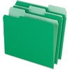 Pendaflex 1/3 Tab Cut Letter Recycled Top Tab File Folder - 8 1/2" x 11" - Top Tab Location - Assorted Position Tab Position - Green - 10% Recycled - 