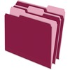 Pendaflex 1/3 Tab Cut Letter Recycled Top Tab File Folder - 8 1/2" x 11" - Top Tab Location - Assorted Position Tab Position - Burgundy - 10% Recycled