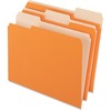 Pendaflex 1/3 Tab Cut Letter Recycled Top Tab File Folder - 8 1/2" x 11" - Top Tab Location - Assorted Position Tab Position - Orange - 10% Recycled -