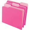 Pendaflex 1/3 Tab Cut Letter Recycled Top Tab File Folder - 8 1/2" x 11" - Top Tab Location - Assorted Position Tab Position - Pink - 10% Recycled - 1