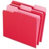 Pendaflex 1/3 Tab Cut Letter Recycled Top Tab File Folder - 8 1/2" x 11" - Top Tab Location - Assorted Position Tab Position - Red - 10% Recycled - 10