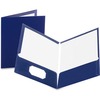 Oxford Letter Pocket Folder - 8 1/2" x 11" - 100 Sheet Capacity - 2 Pocket(s) - Paperboard - Dark Blue - 25 / Box