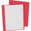 Oxford Letter Report Cover - 8 1/2" x 11" - 100 Sheet Capacity - 3 x Tang Fastener(s) - 1/2" Fastener Capacity for Folder - Leatherette - Red, Clear -