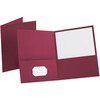 Oxford Letter Recycled Pocket Folder - 8 1/2" x 11" - 100 Sheet Capacity - 2 Internal Pocket(s) - Leatherette - Burgundy - 10% Recycled - 25 / Box