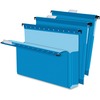 Pendaflex SureHook Letter Recycled Hanging Folder - 8 1/2" x 11" - 3" Expansion - Blue - 10% Recycled - 25 / Box