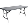 Iceberg IndestrucTable TOO 1200 Series Folding Table - Rectangle Top - Round Leg Base - Contemporary Style - 1200 lb Capacity - 30" Table Top Length x