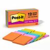 Post-it&reg; Super Sticky Notes - Energy Boost Color Collection - 1080 - 3" x 3" - Square - 90 Sheets per Pad - Unruled - Vital Orange, Tropical Pink,