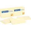 Highland Self-sticking Notepads - 1200 - 3" x 5" - Rectangle - 100 Sheets per Pad - Unruled - Yellow - Paper - Self-adhesive, Repositionable - 12 / Pa