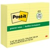 Post-it&reg; Greener Notes - 1200 - 4" x 6" - Rectangle - 100 Sheets per Pad - Ruled - Canary Yellow - Paper - Self-adhesive, Repositionable - 12 / Pa