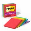 Post-it&reg; Super Sticky Lined Notes - Playful Primaries Color Collection - 540 - 4" x 4" - Square - 90 Sheets per Pad - Ruled - Candy Apple Red, Vit