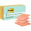 Post-it&reg; Dispenser Notes - 1200 - 3" x 3" - Square - 100 Sheets per Pad - Unruled - Fresh Mint, Aqua Splash, Sunnyside, Papaya Fizz, Guava - Paper