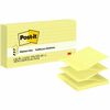 Post-it&reg; Dispenser Notes - 600 - 3" x 3" - Square - 100 Sheets per Pad - Ruled - Yellow - Paper - Pop-up, Fanfold, Refillable - 6 / Pack