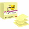 Post-it&reg; Super Sticky Lined Dispenser Notes - 450 - 4" x 4" - Square - 90 Sheets per Pad - Ruled - Canary Yellow - Paper - Pop-up, Self-adhesive -